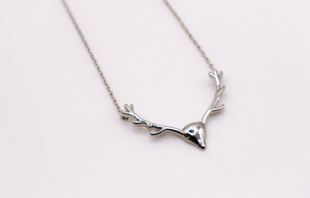 Enchanted Antler Charm Necklace | Nature-Inspired Elegance