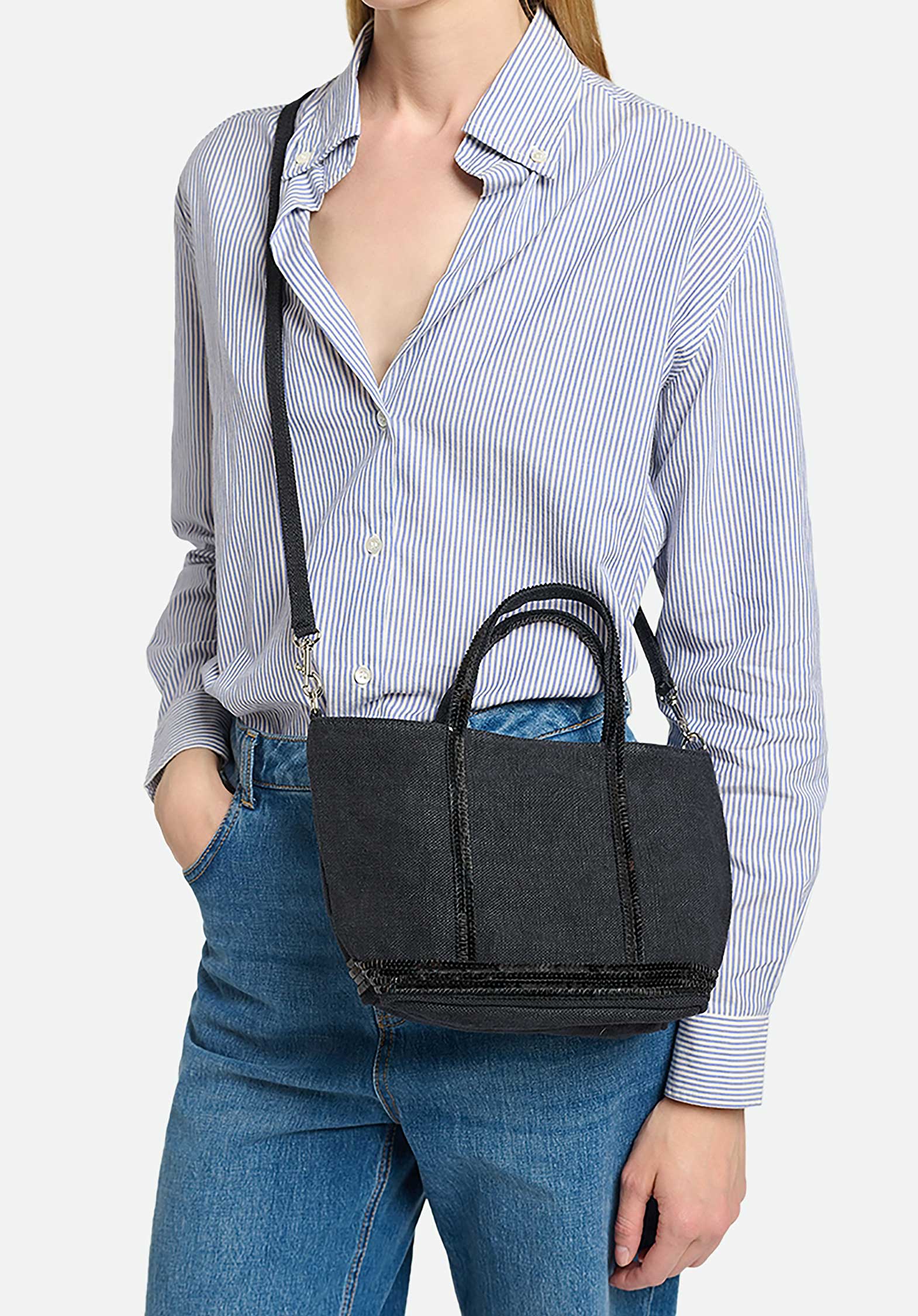 Mini Bag Linen Cabas Xs Ve31-v40410 Noir
