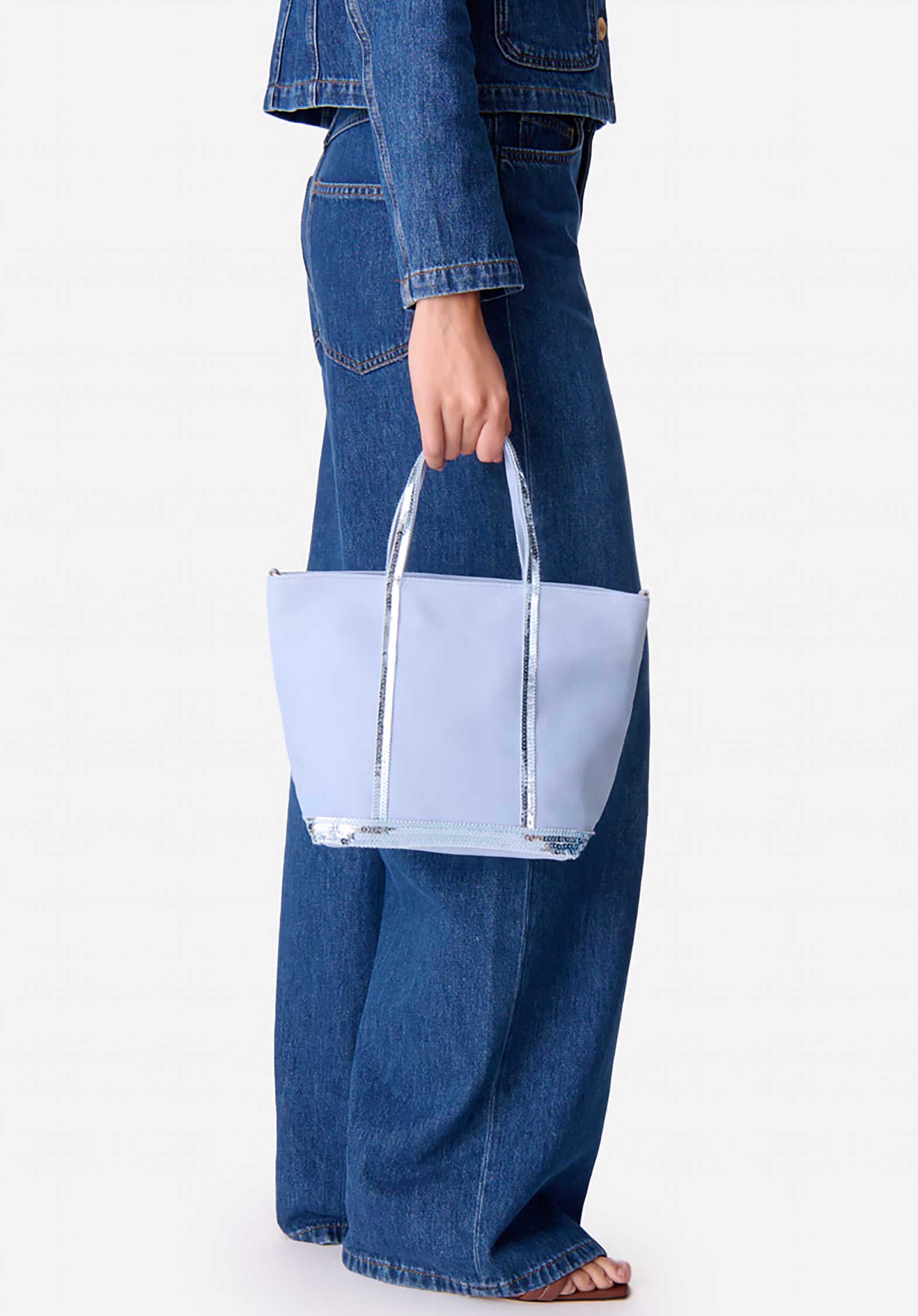 Tote Bag Canvas Cabas S Ve01-v40435 Indigo-Clair