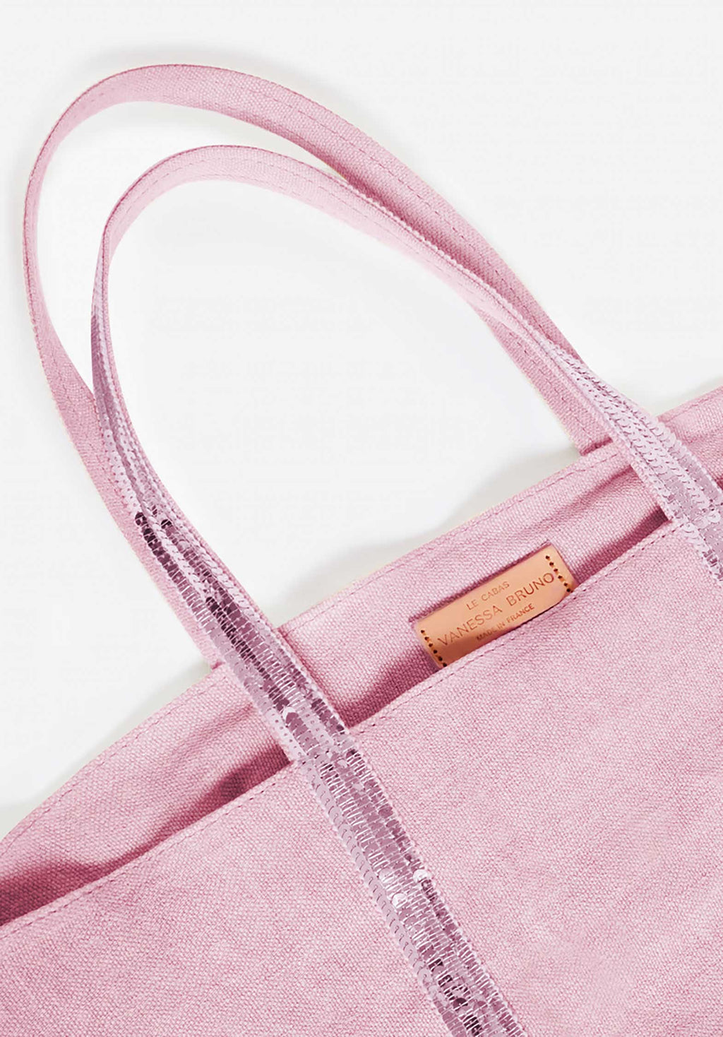 Tote Bag Linen Cabas L Ve31-v40409 Rose-Ancien