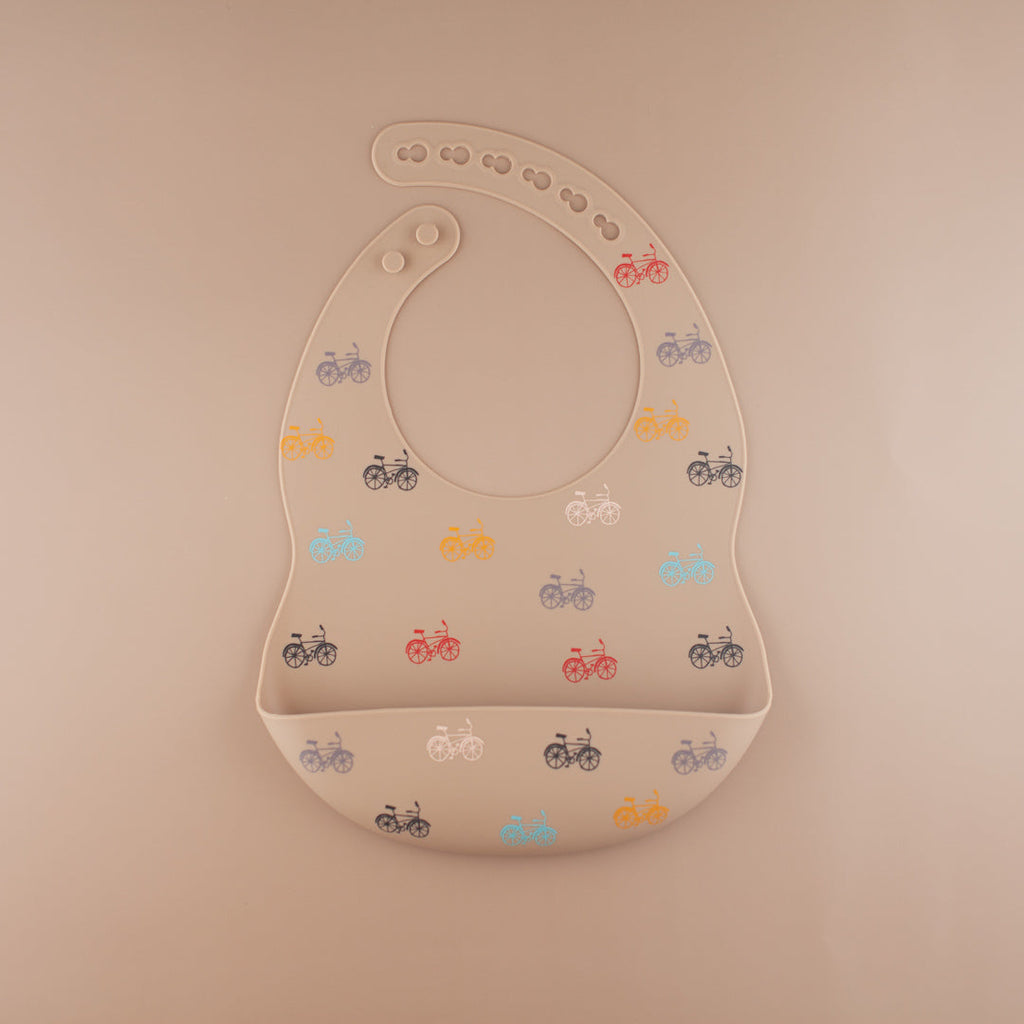 Bicycle and Silver Sage Silicone Bib