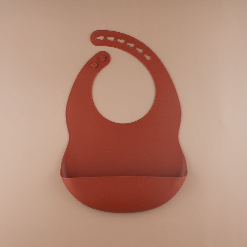 Set of Dot and Burgundy Silicone Bib