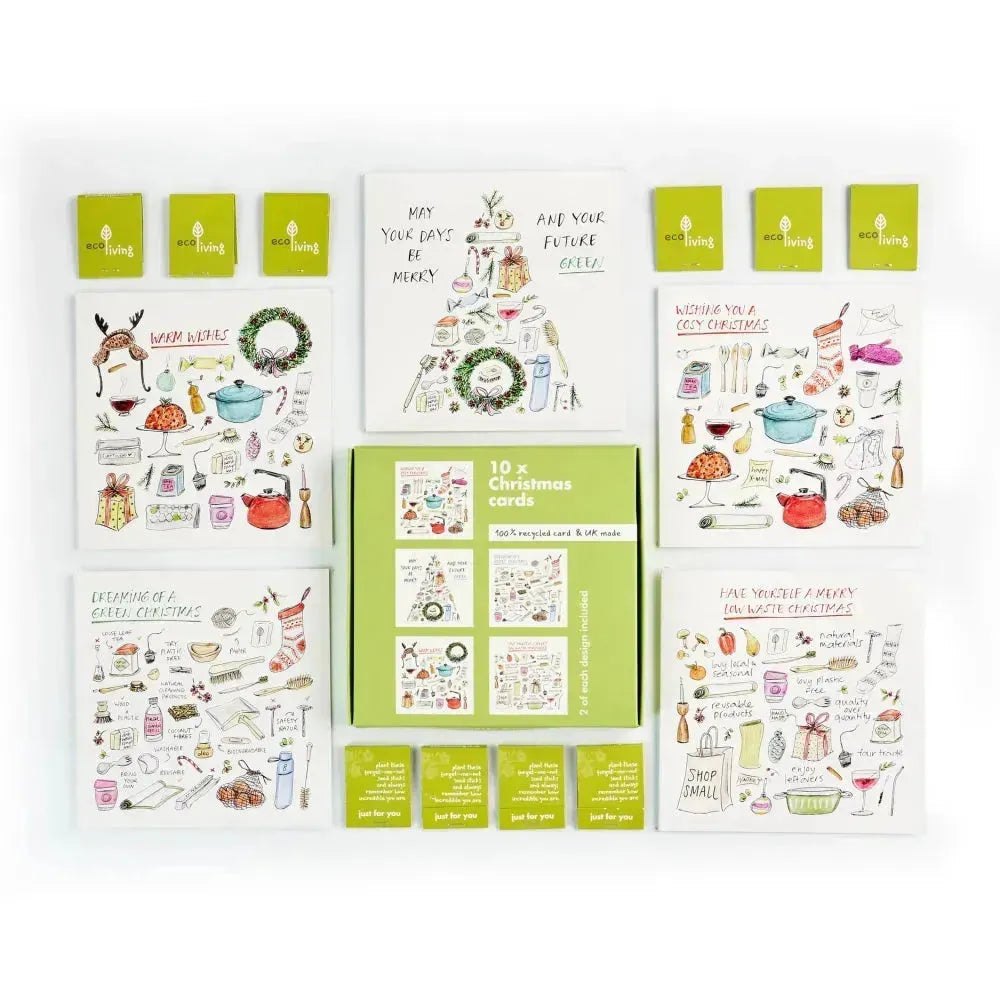 10 Recycled Christmas Cards - 10 Trees Planted (FSC )