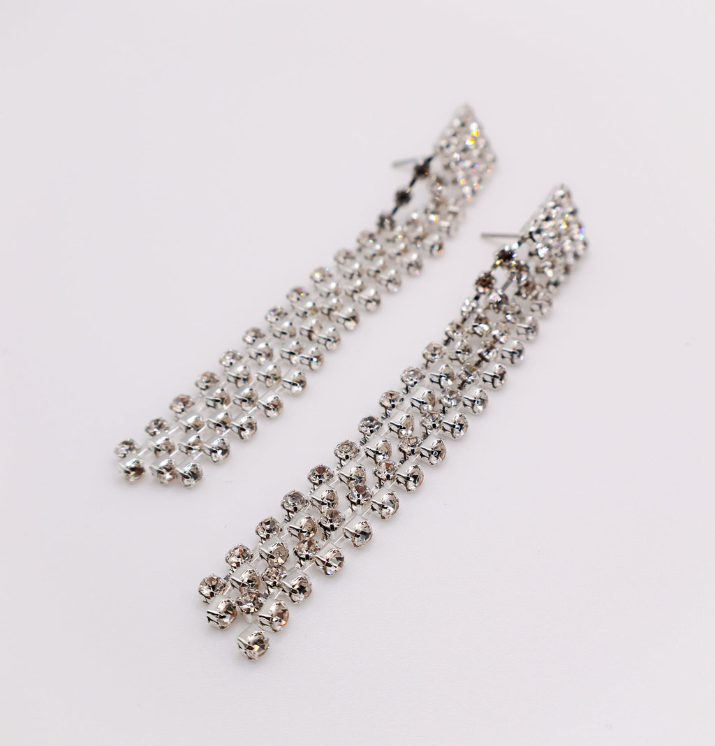 Dazzling Cascade Faux Diamond Earrings - Elevate Elegance