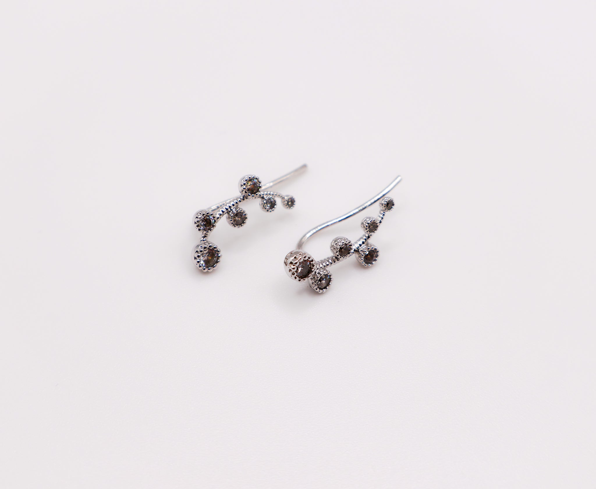 Floral Whispers White Gold Earrings
