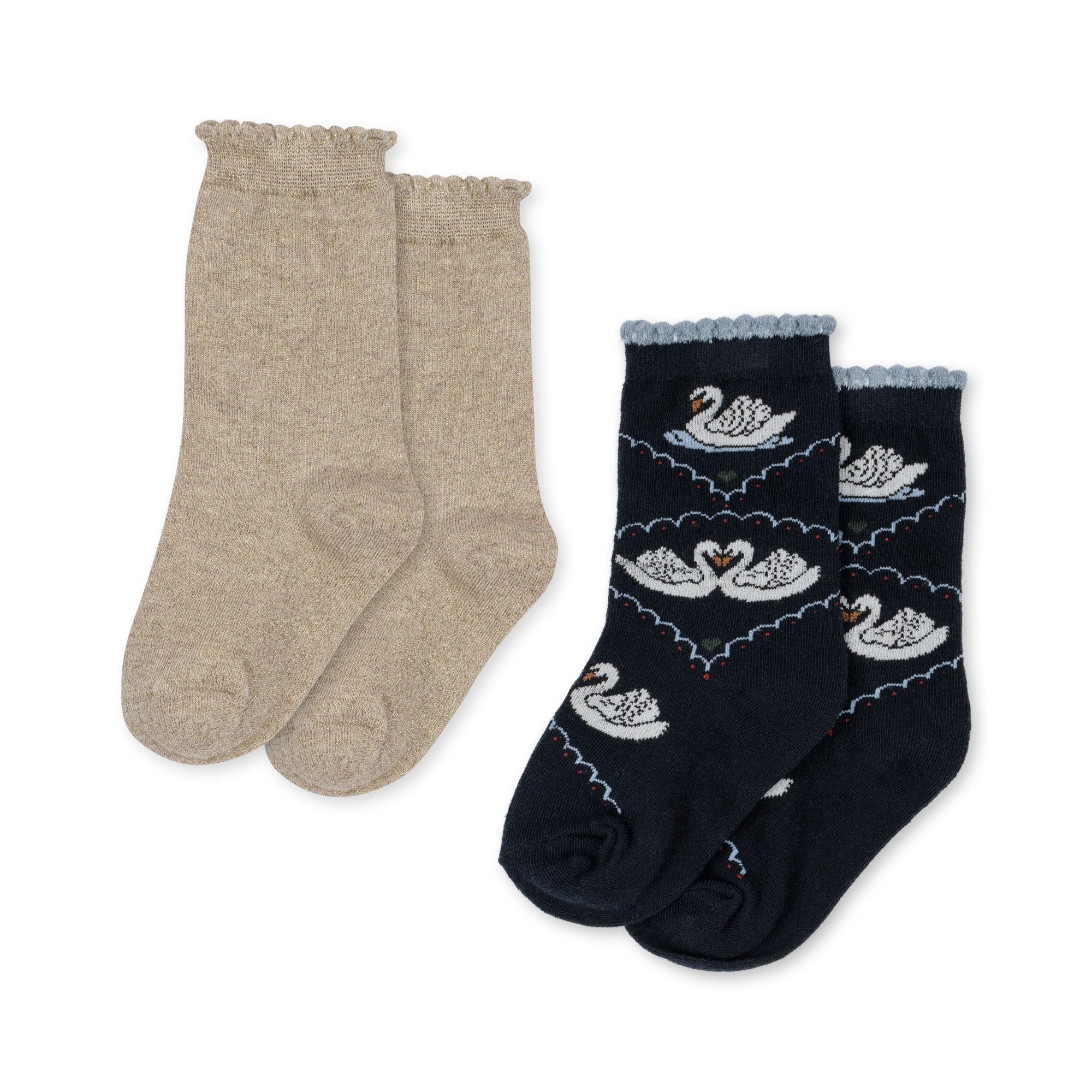 2 pack Jacquard Swan Socks