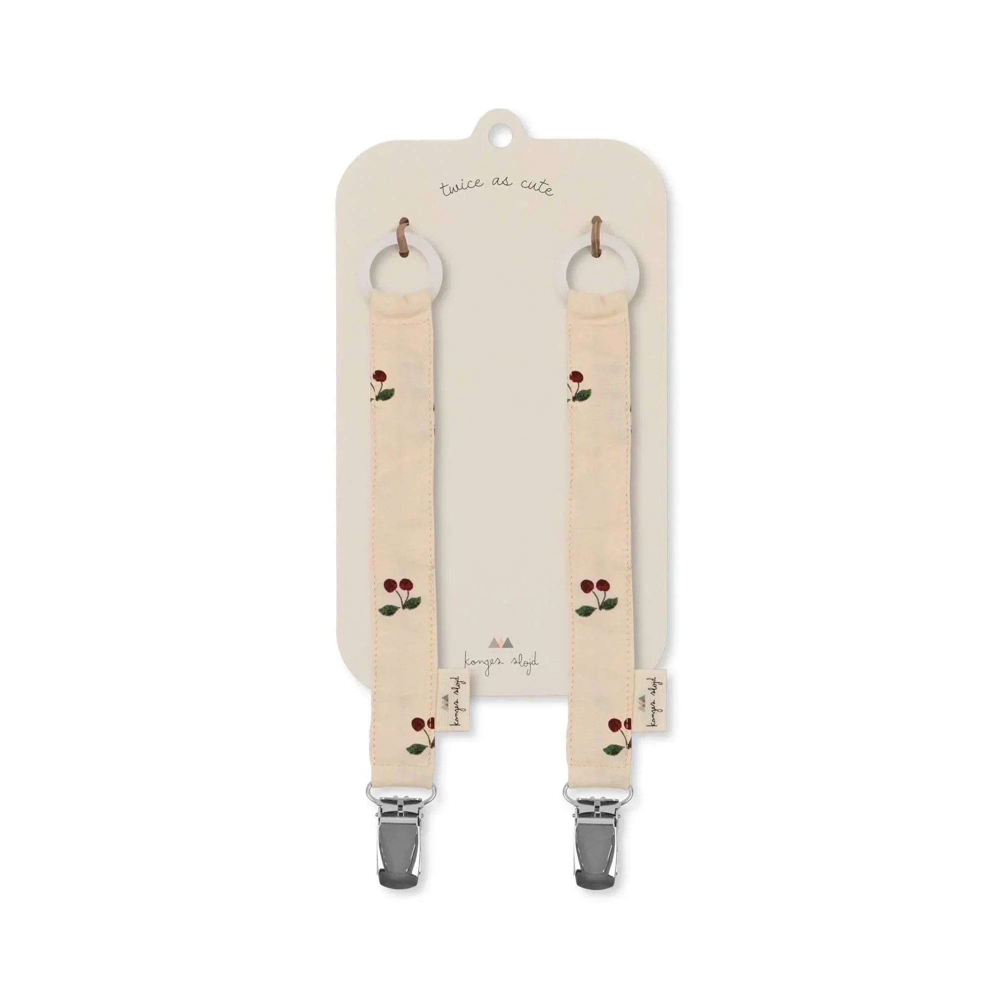 2 Pack Pacifier Strap - Cherry