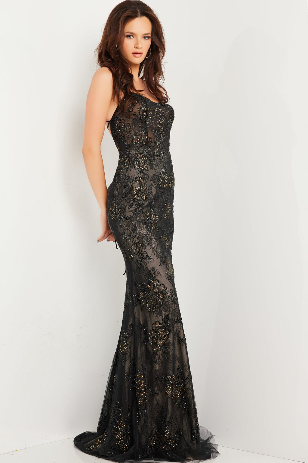 Jovani 25956 Tie Back Fitted Prom Dress