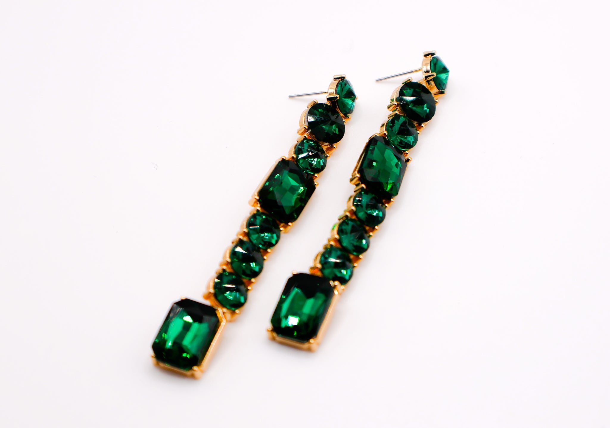 Emerald Cascade Earrings â€?Luxury Green Statement Earrings