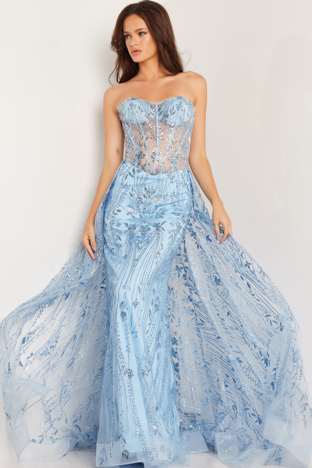 Jovani 26113 Corset Bodice Overskirt Long Formal Prom Dress