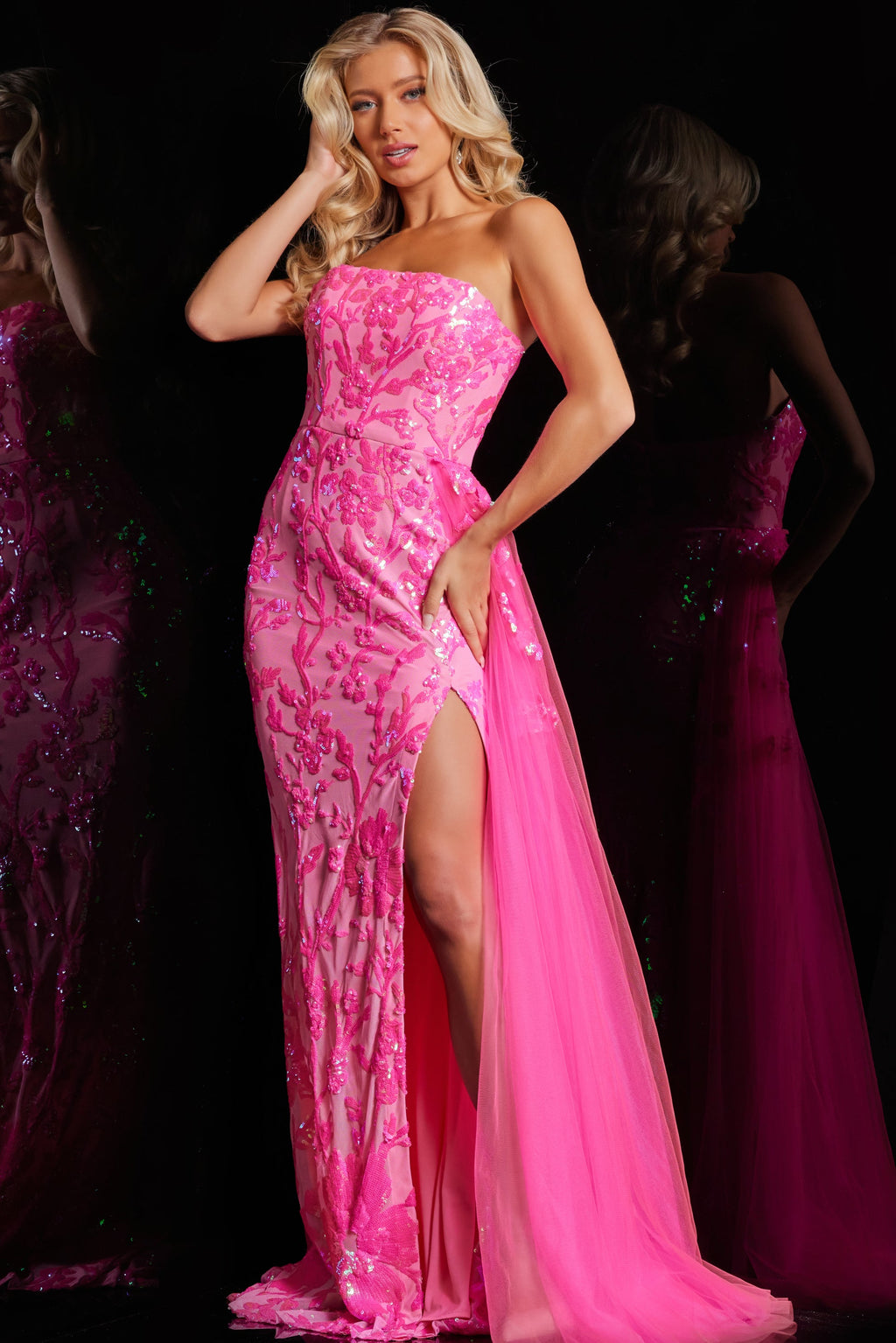 Jovani 26134 Side Tail Fitted Long Formal Prom Dress