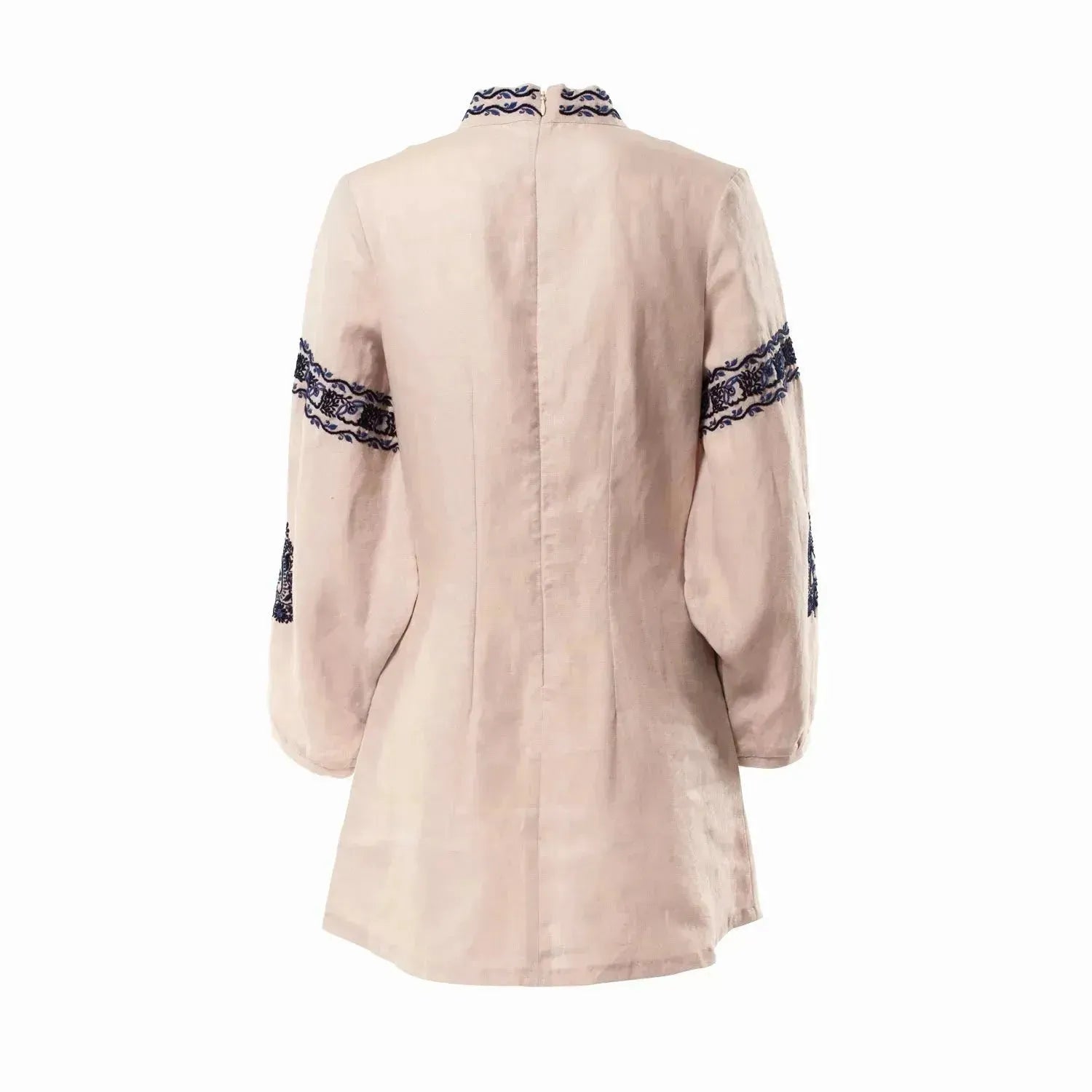 Tara Hand Embroidered Hemp Mini Dress