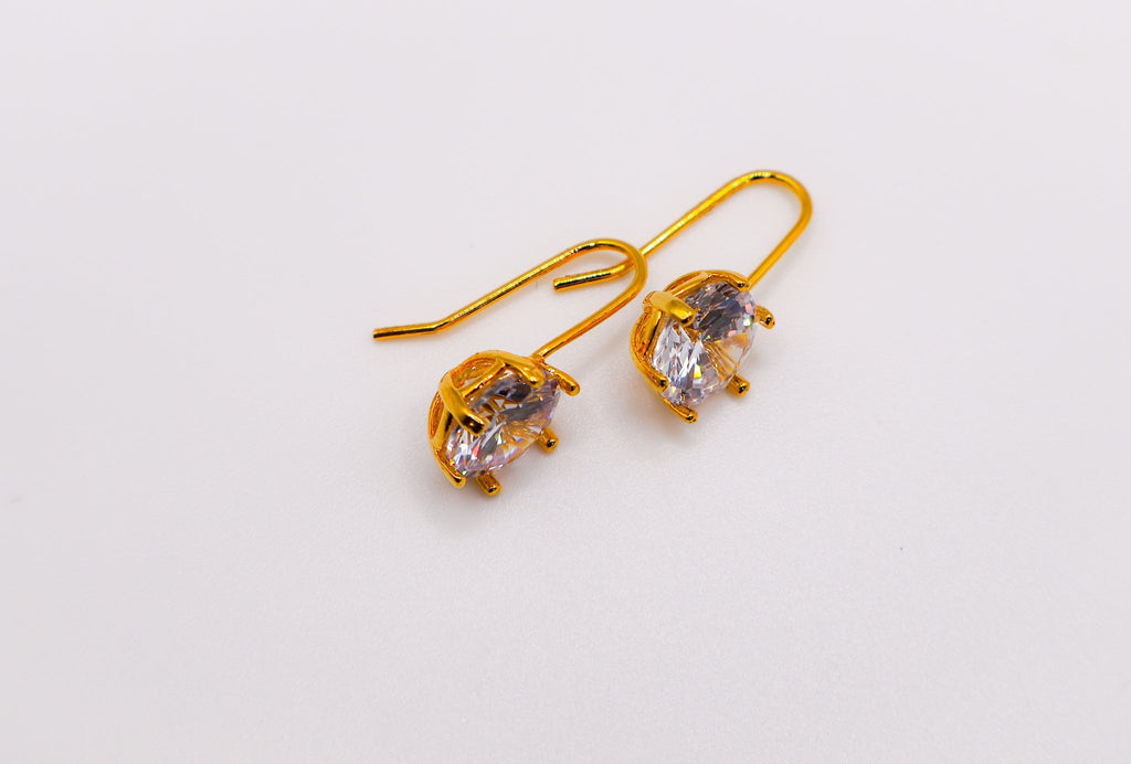Elegant Golden Sparkle Drops â€?Luxurious Gold-Plated Earrings