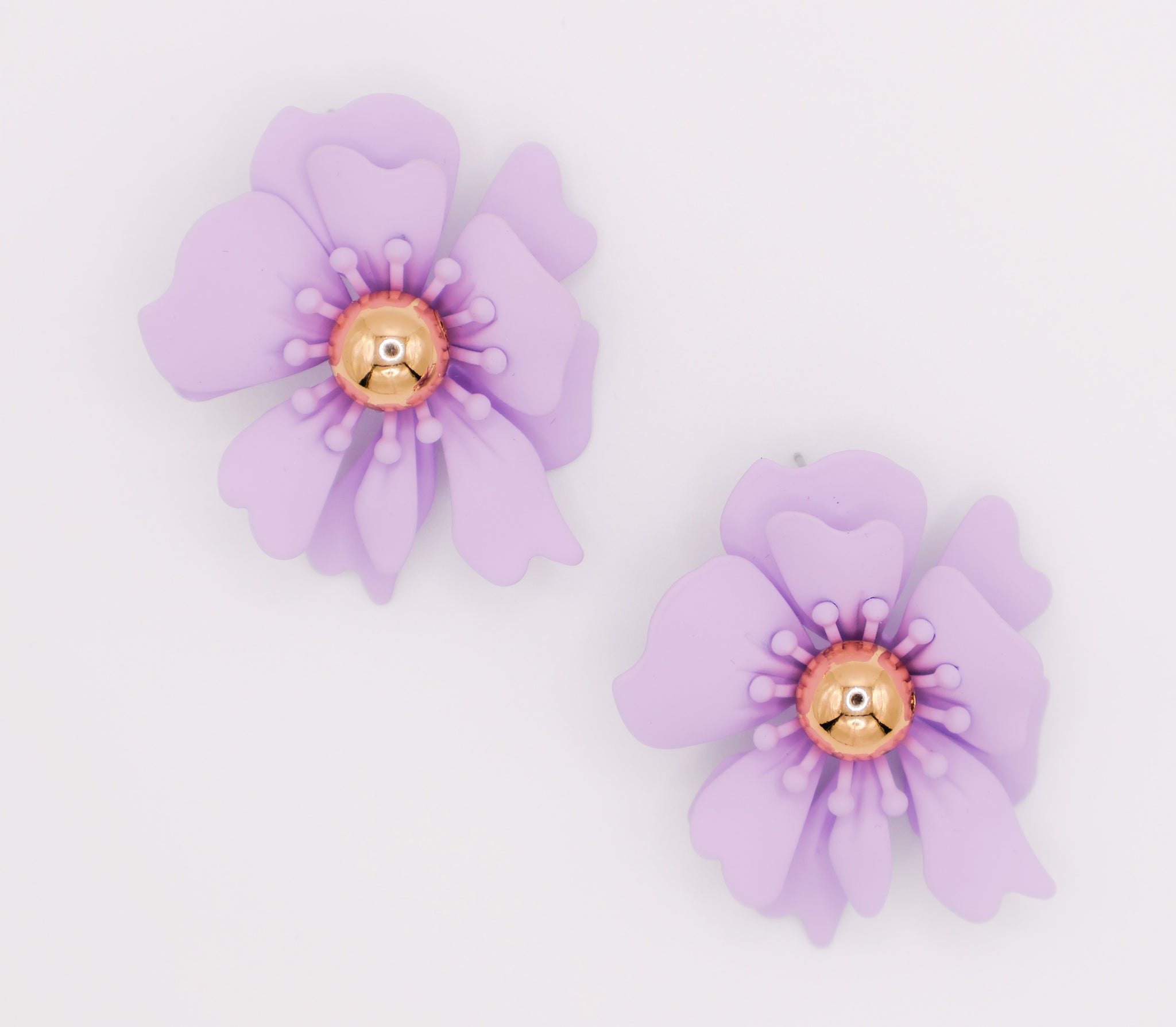 Purple Petal Glisten Earrings â€?Luxury Purple Floral Statement Earring
