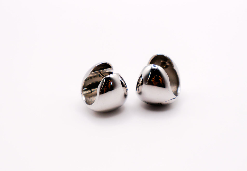 Italian Silver Peanut-Shaped Earrings