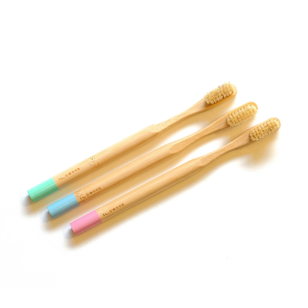 Natural Bristle Bamboo Toothbrush - Adult (3Pcs)