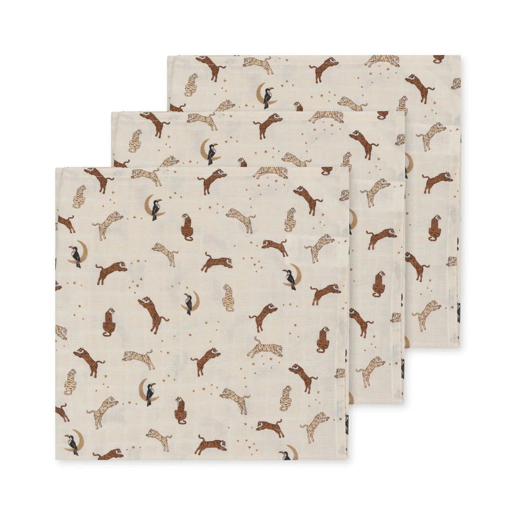 3 Pack Muslin Cloth Gots - Roar