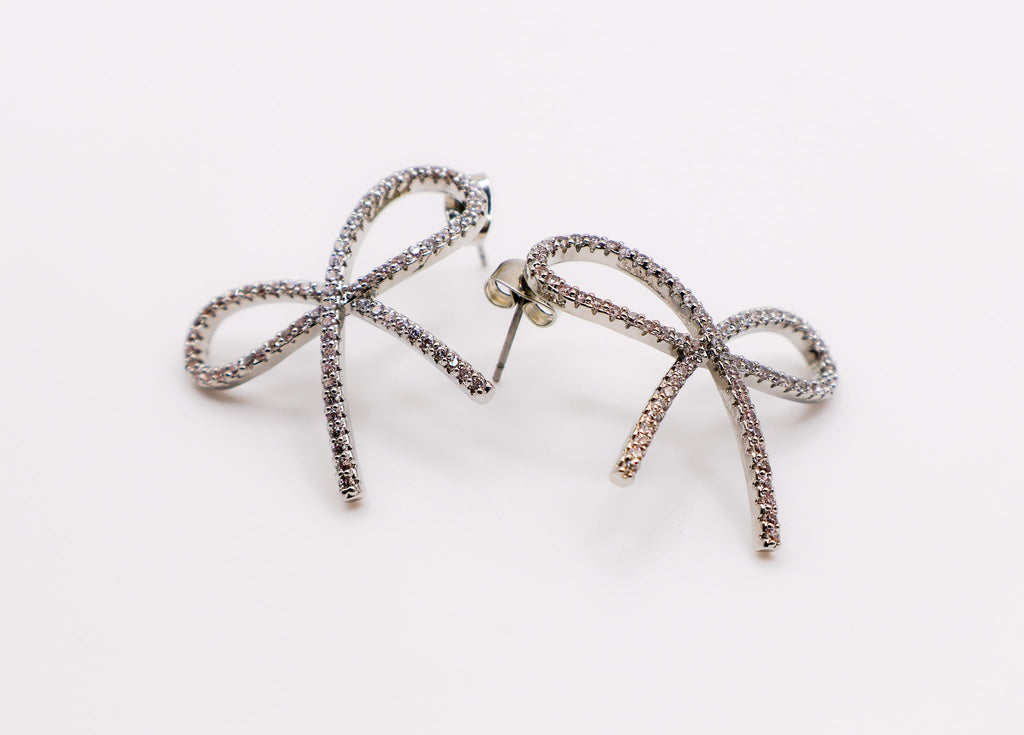 Chic Bow Tie Glamour Earrings â€?Gold Bow Tie Stud Jewelry