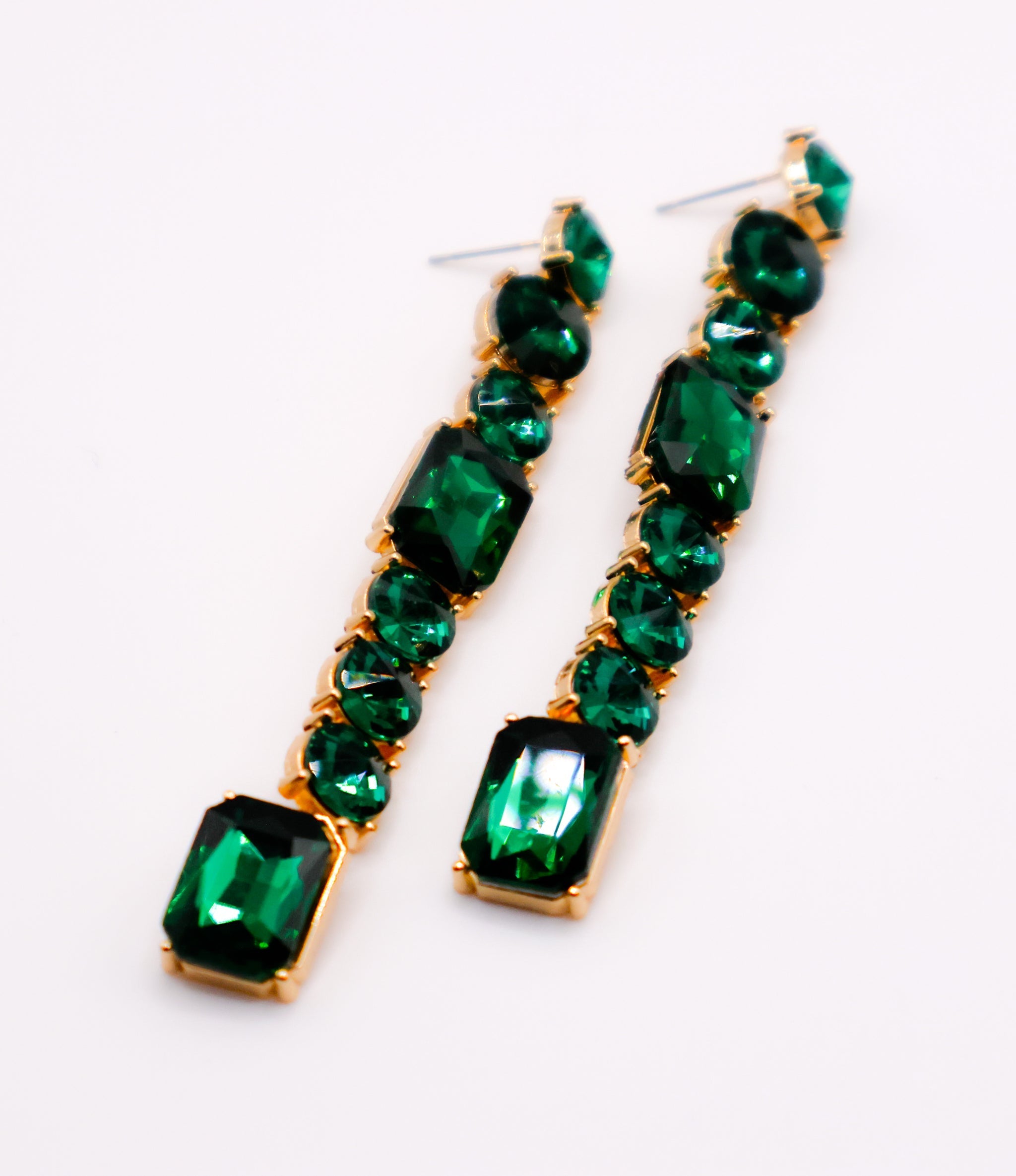Emerald Cascade Earrings â€?Luxury Green Statement Earrings