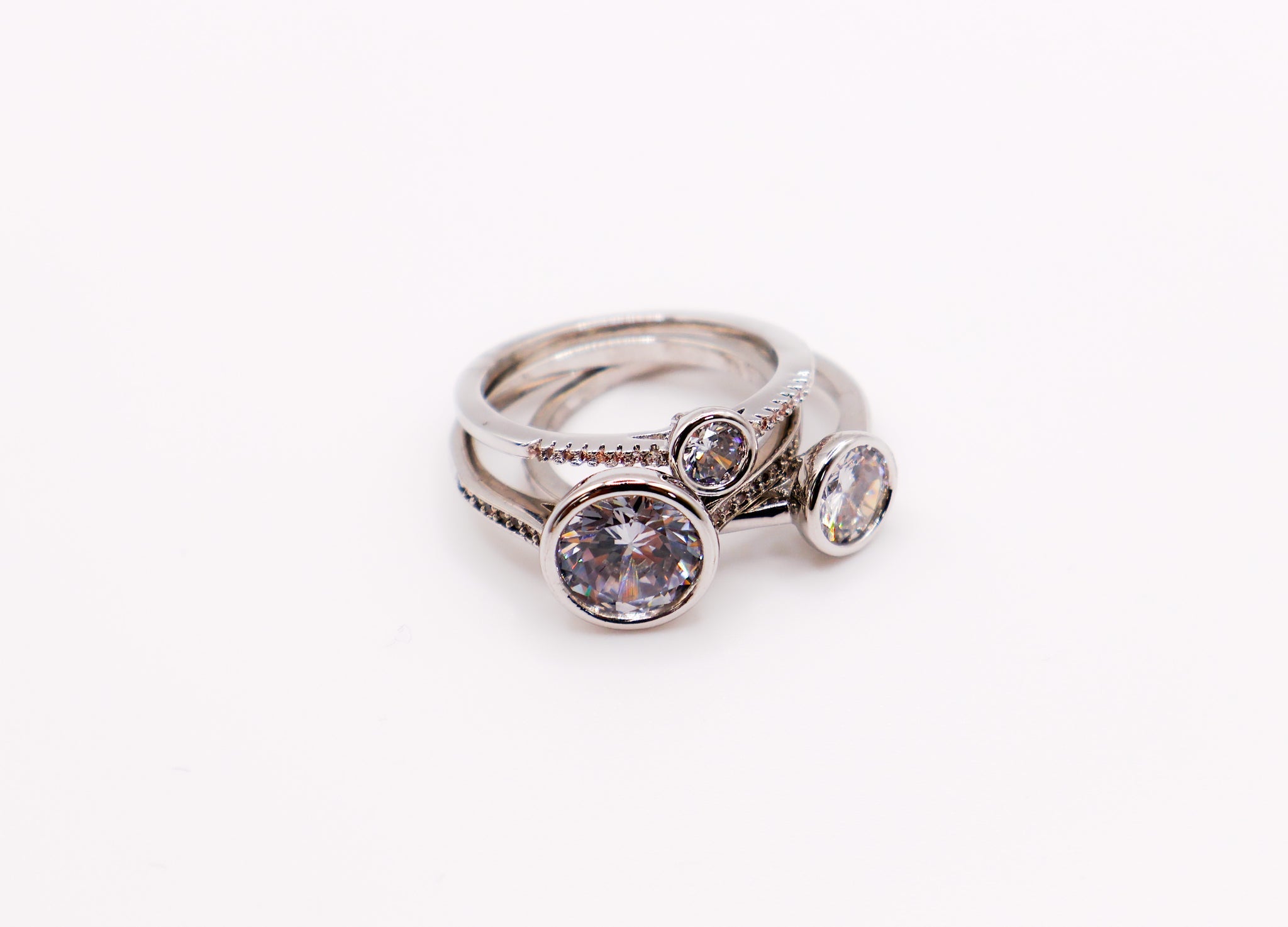 Harmony Gemstone Trio Ring Set