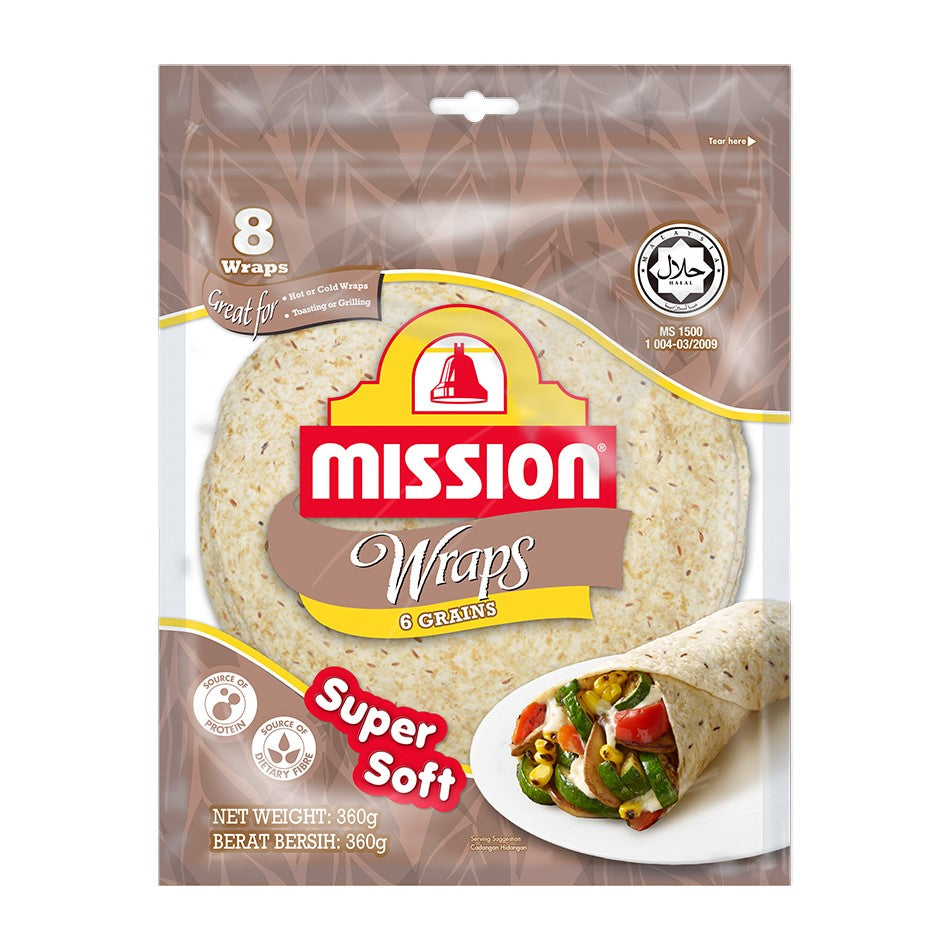 Mission Supersoft 6 Grain Wraps 360g 8ct