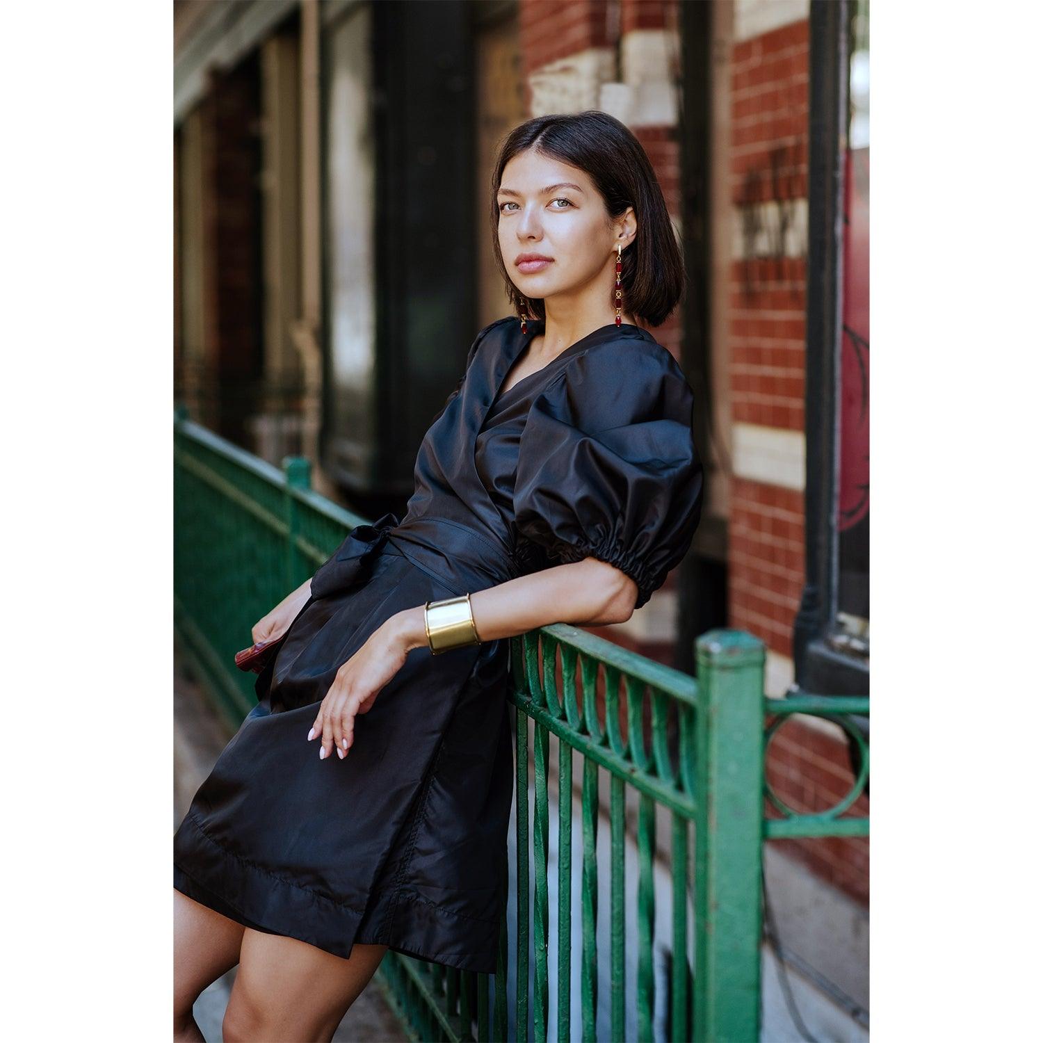 Black Lusso Wrap Dress â€?Elegant Women's Wrap Dress