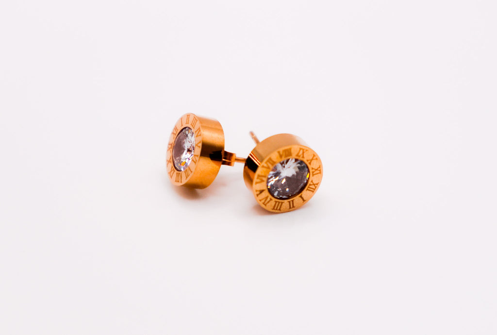 Rosy Luminary Round Earrings â€?Elegant Rose Gold Jewelry for Women