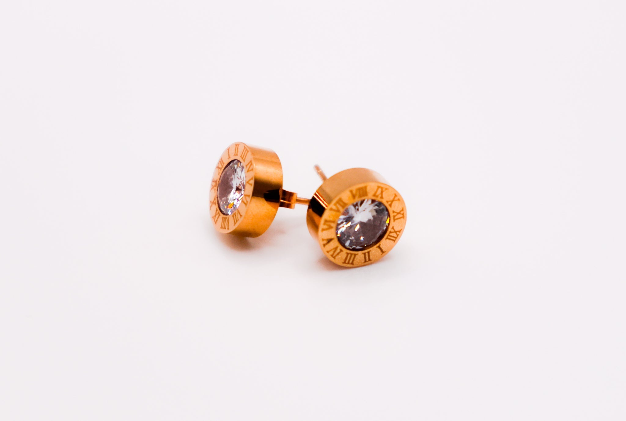 Rosy Luminary Round Earrings â€?Elegant Rose Gold Jewelry for Women