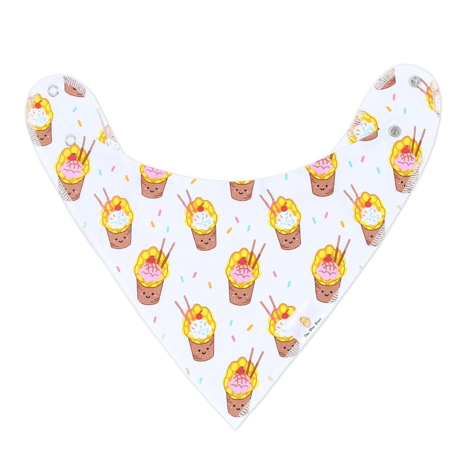 Organic Cotton Bandana Bibs 2pcs Set - Boba & Egg Waffle