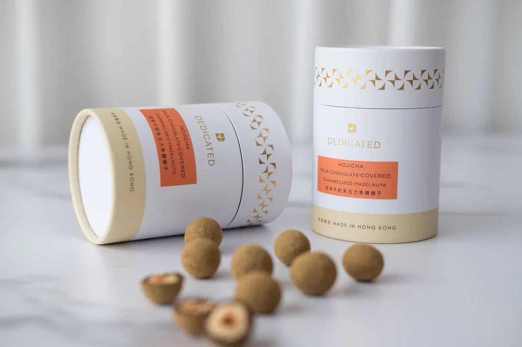 Hojicha Milk Chocolate  - Covered Caramelized Hazelnuts 100g