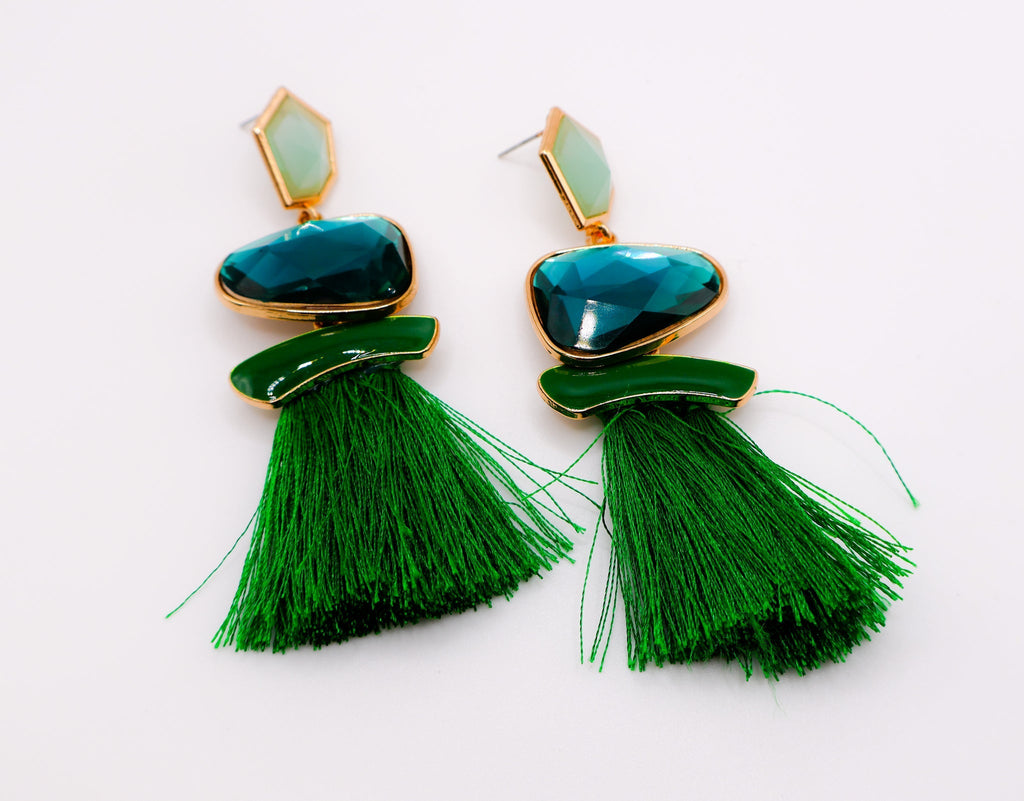 Emerald Sparkle Gems Earrings â€?Crystal Drop Earrings for Women