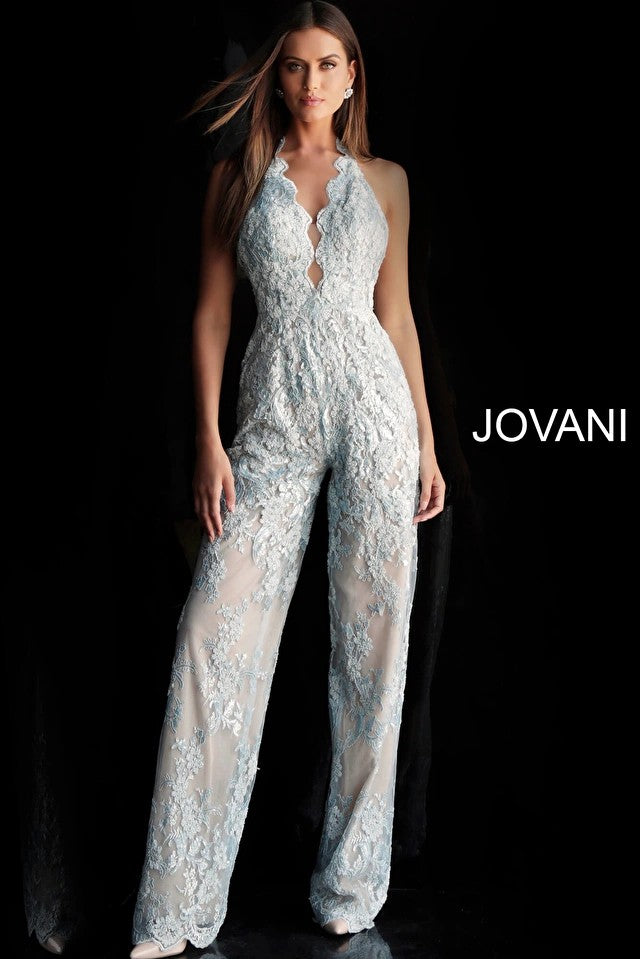 Jovani 60124 Long Formal Overskirt Prom Jumpsuit