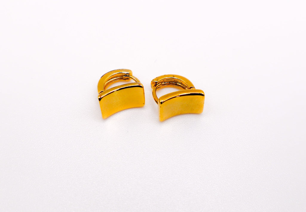 Golden Lock Rectangle Earrings â€?Elegant Gold-Plated Jewelry for Women