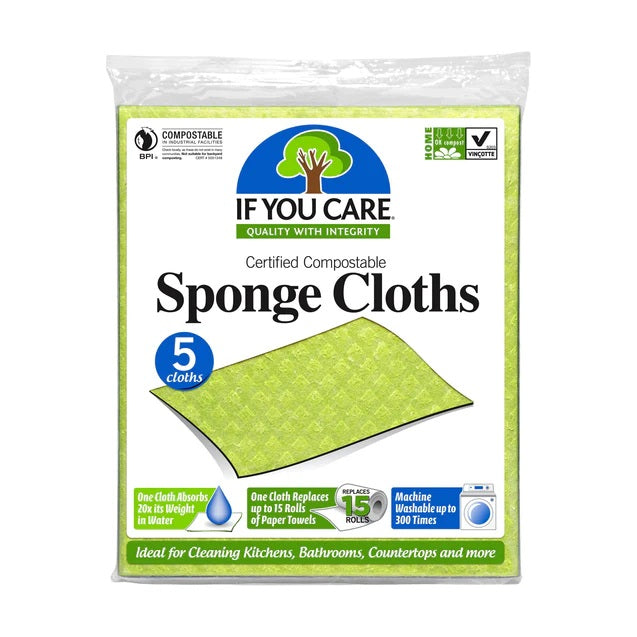 100% Natural Reuable Sponge Cloths 5pcs