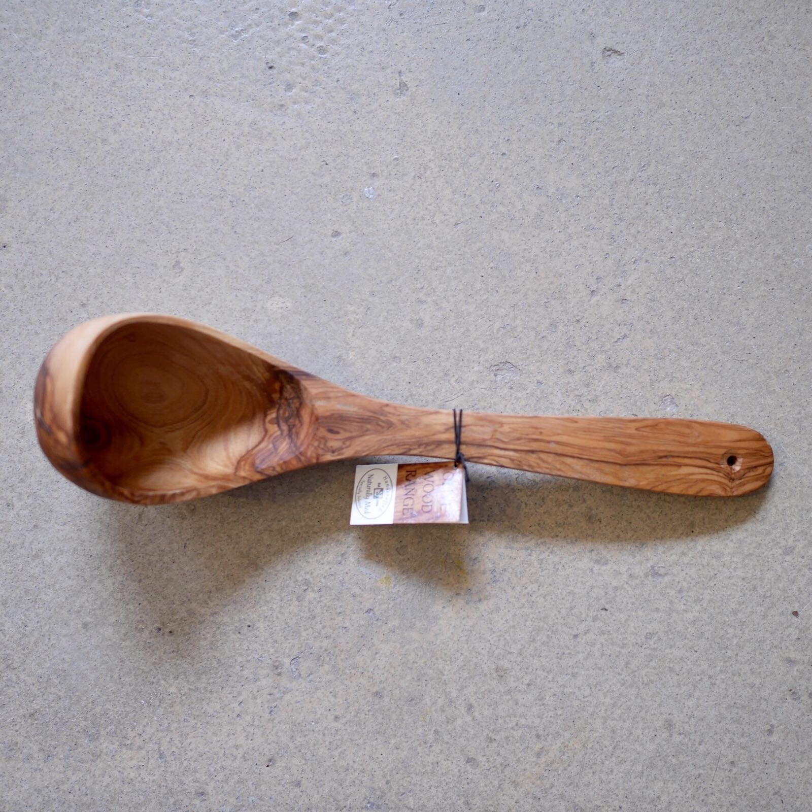 OLIVE WOOD LADLE 12"