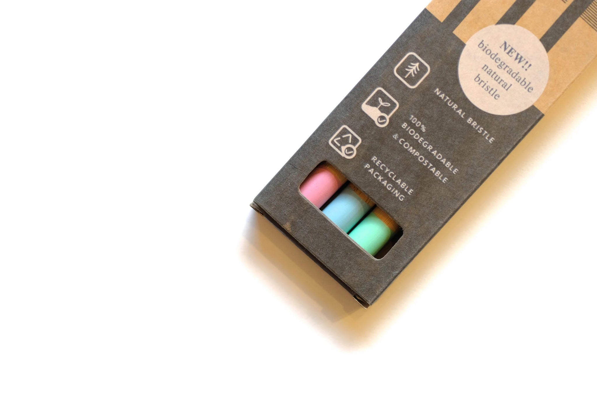 Natural Bristle Bamboo Toothbrush - Adult (3Pcs)