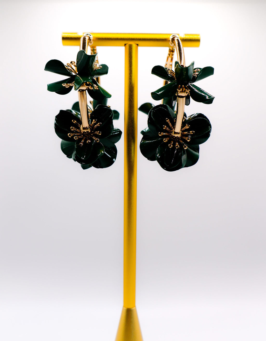 Floral Luxe Hoops â€?Gold Flower Hoop Earrings