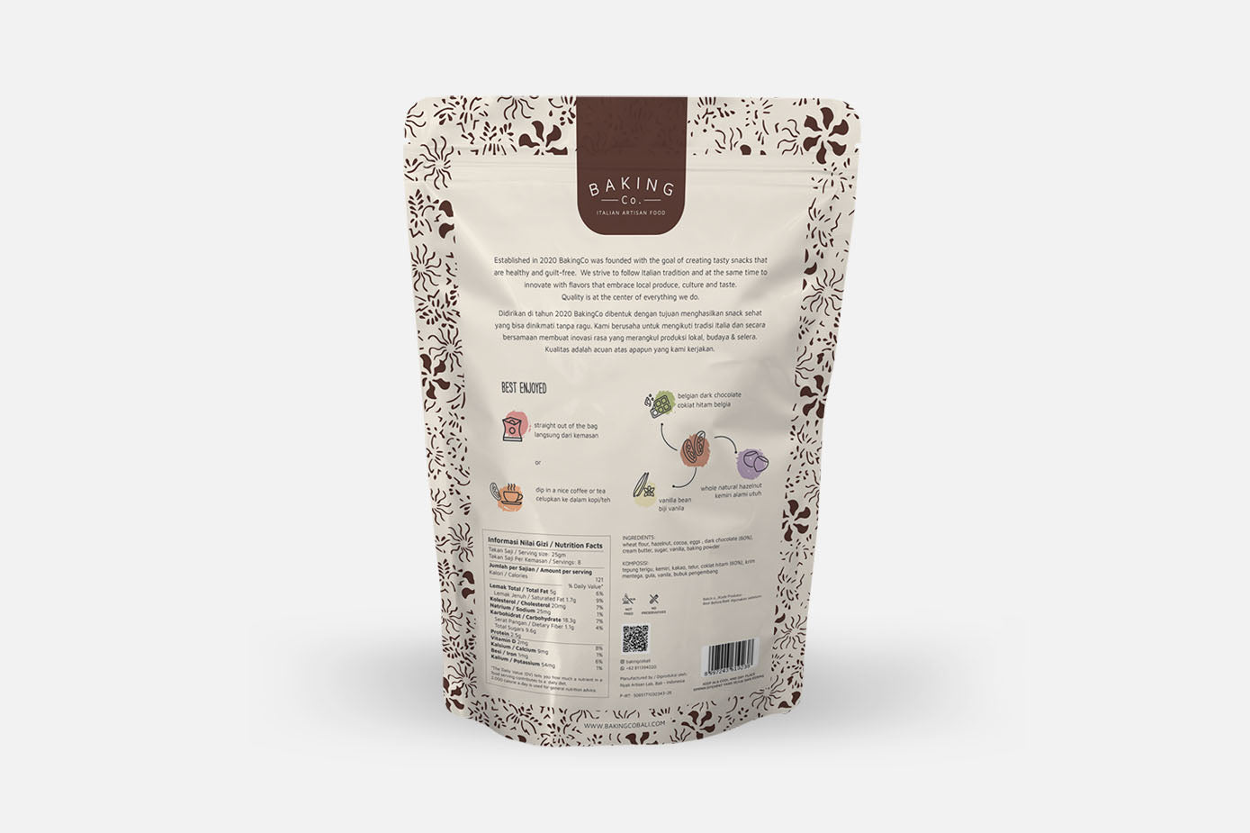 Biscotti Cantucci - Dark Chocolate & Hazelnut 200g