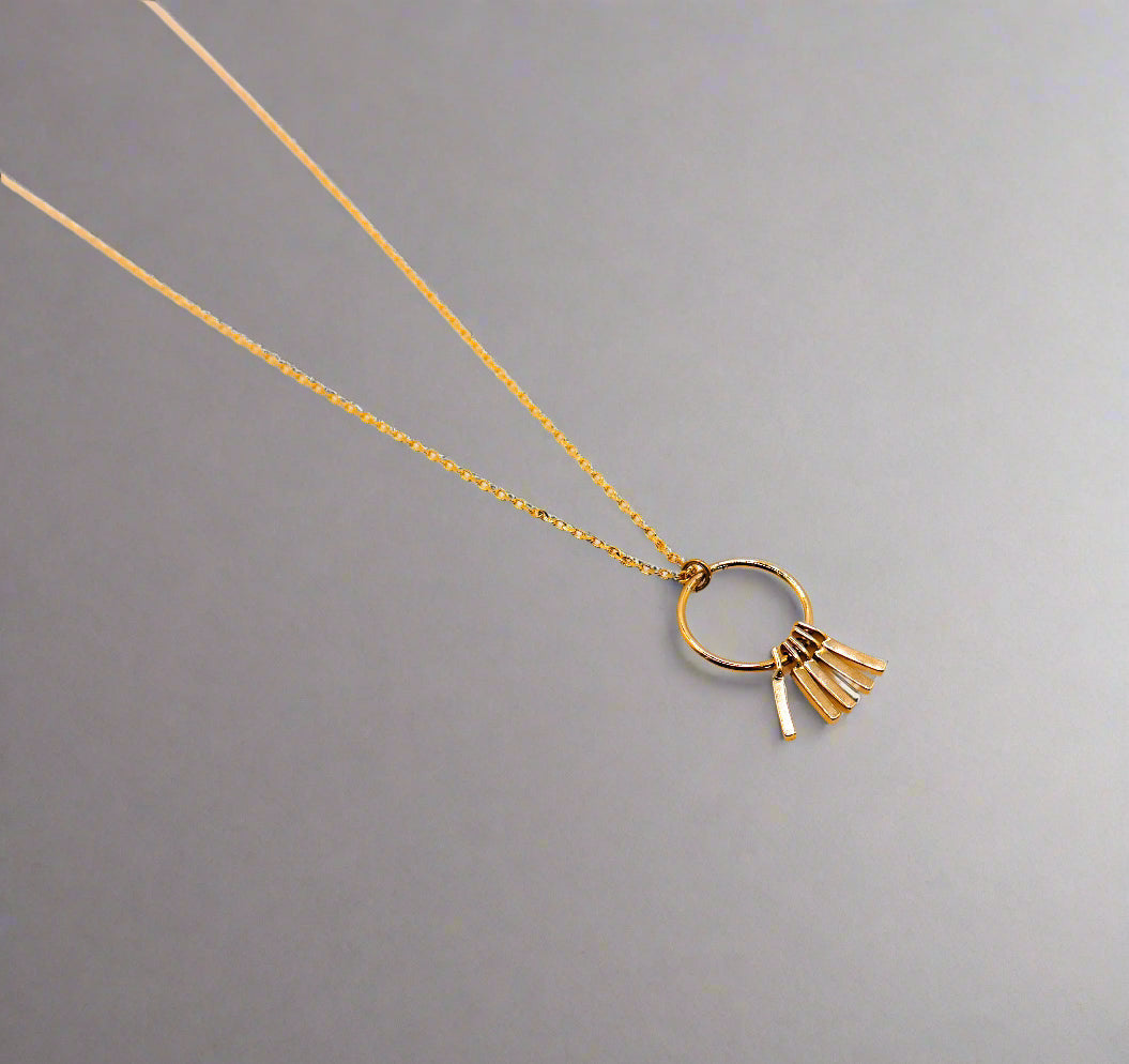 Golden Wind Chimes Pendant Necklace