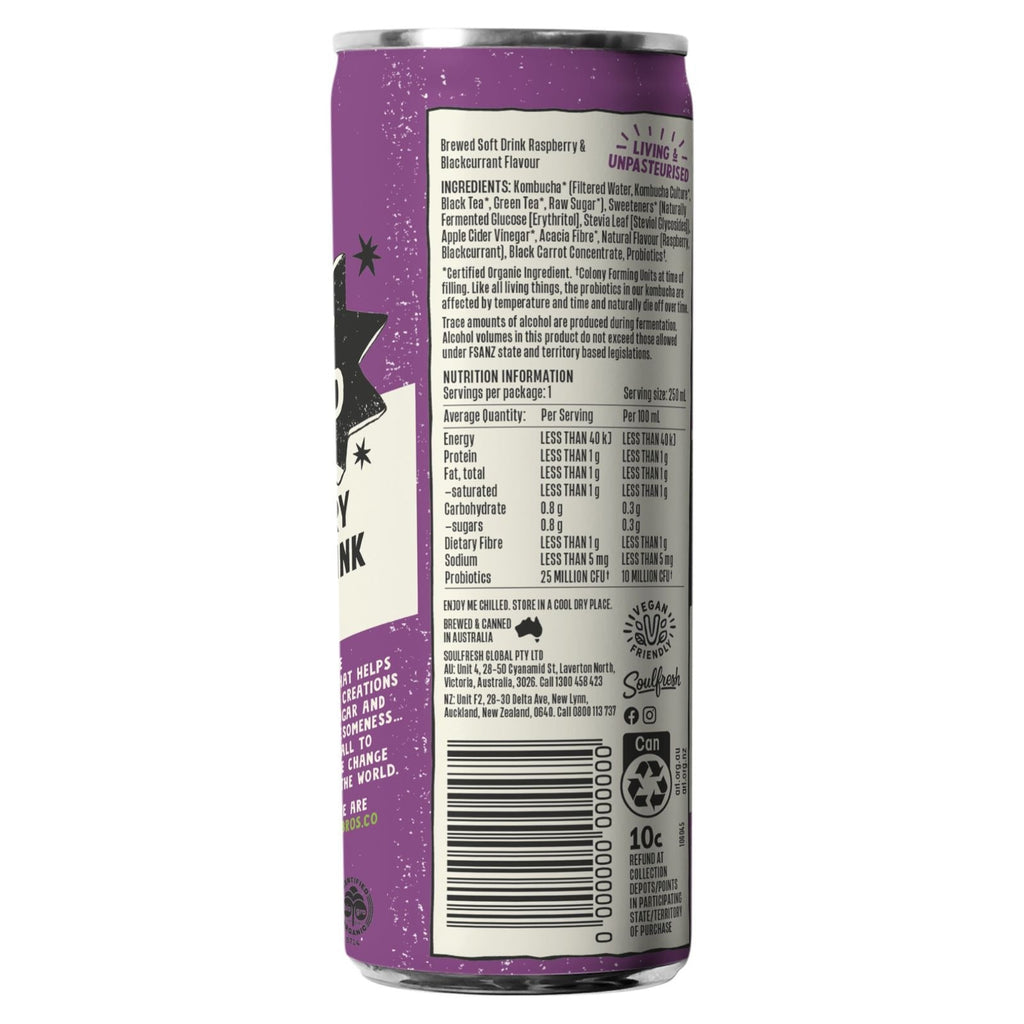 Organic Kombucha - Raspberry & Blackcurrant 250ml