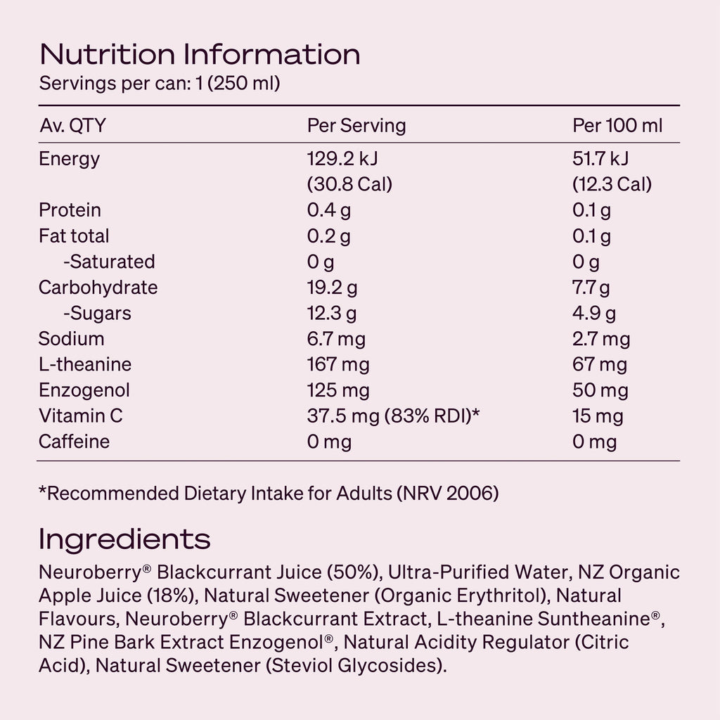 The Brain Drink Full Flavour Blackcurrant (for performance) 250ml