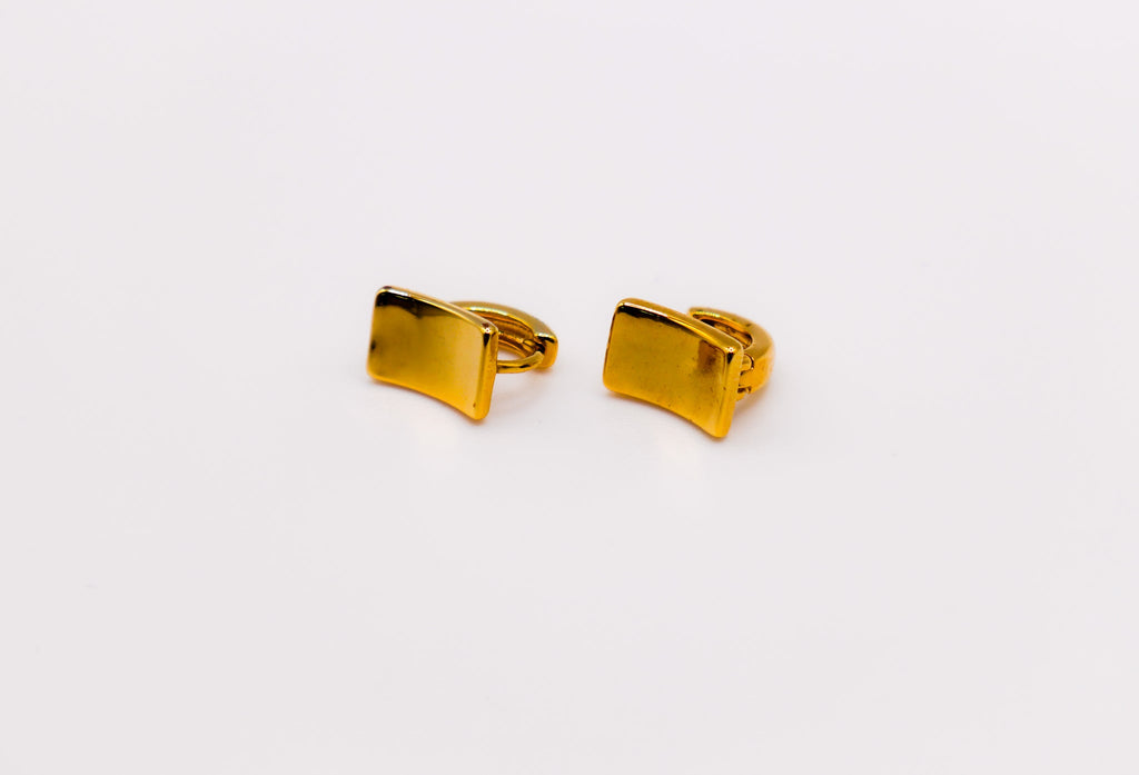 Golden Lock Rectangle Earrings â€?Elegant Gold-Plated Jewelry for Women