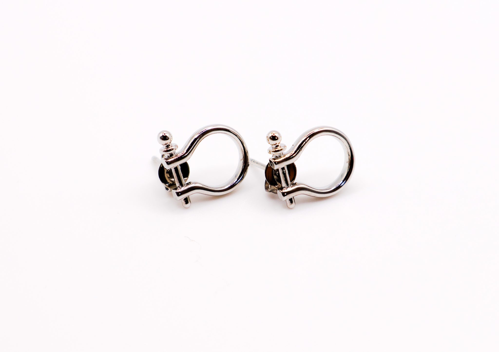 Whimsical White Gold Horseshoe Earrings