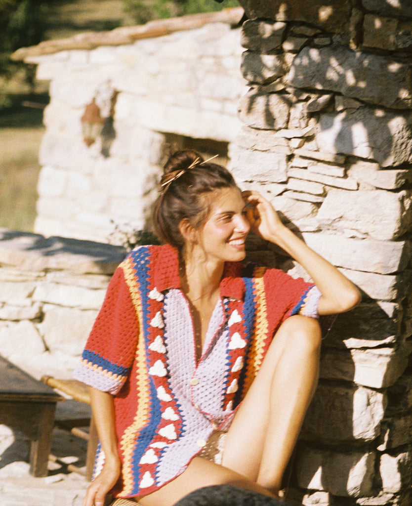 Blouse Harris Harrison Shirt Lavender-Red