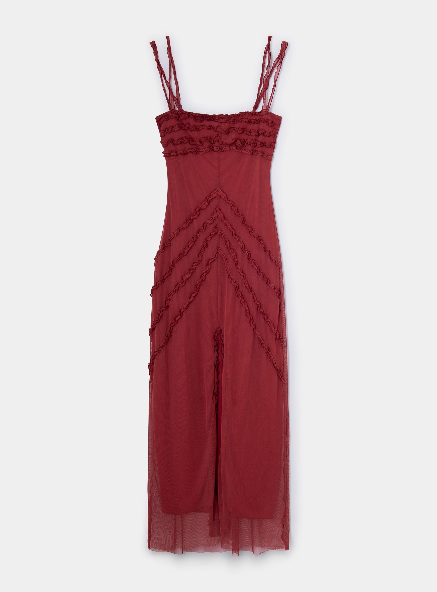 ARABELLA BURGUNDY DRESS