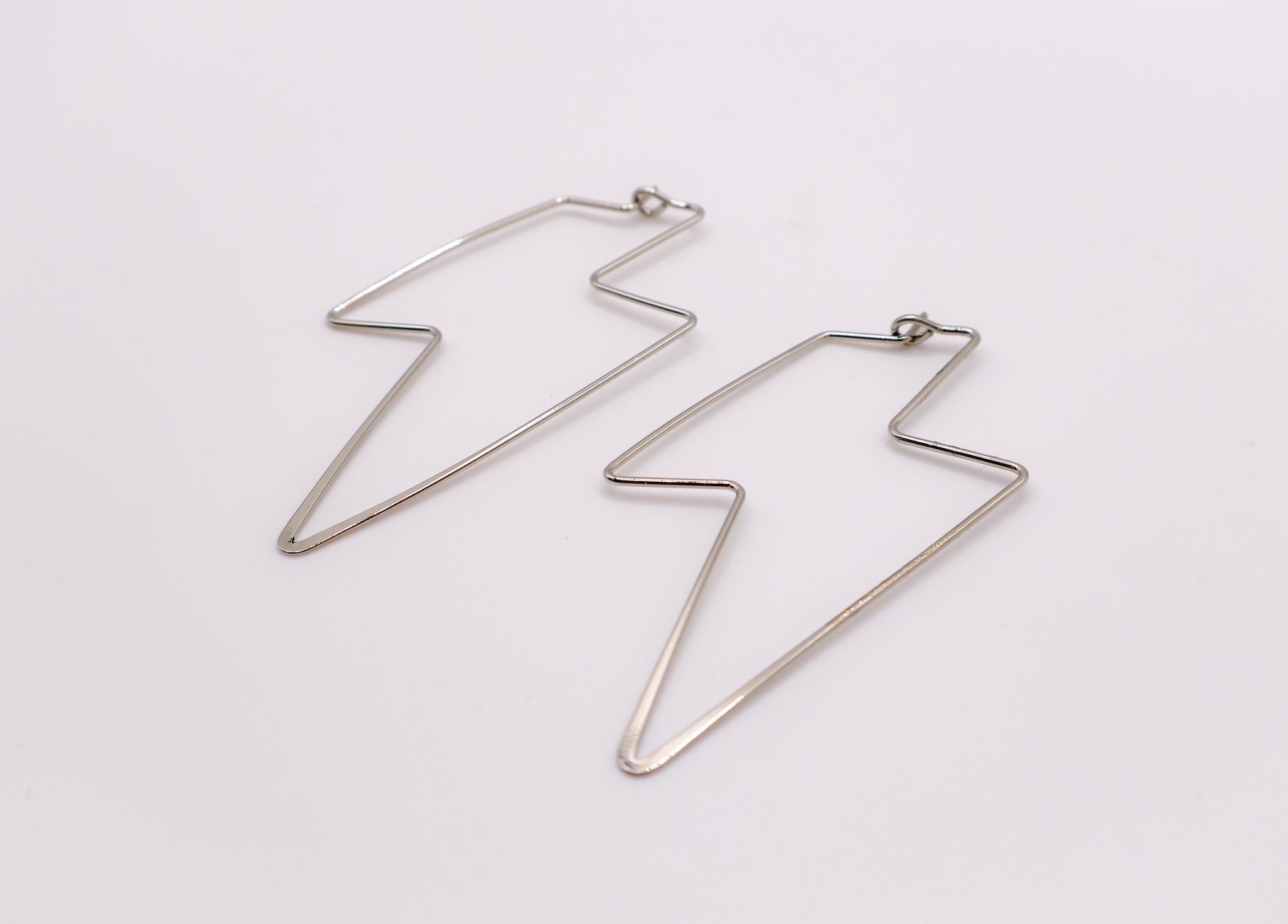 Silver Lightning Bolt Earrings