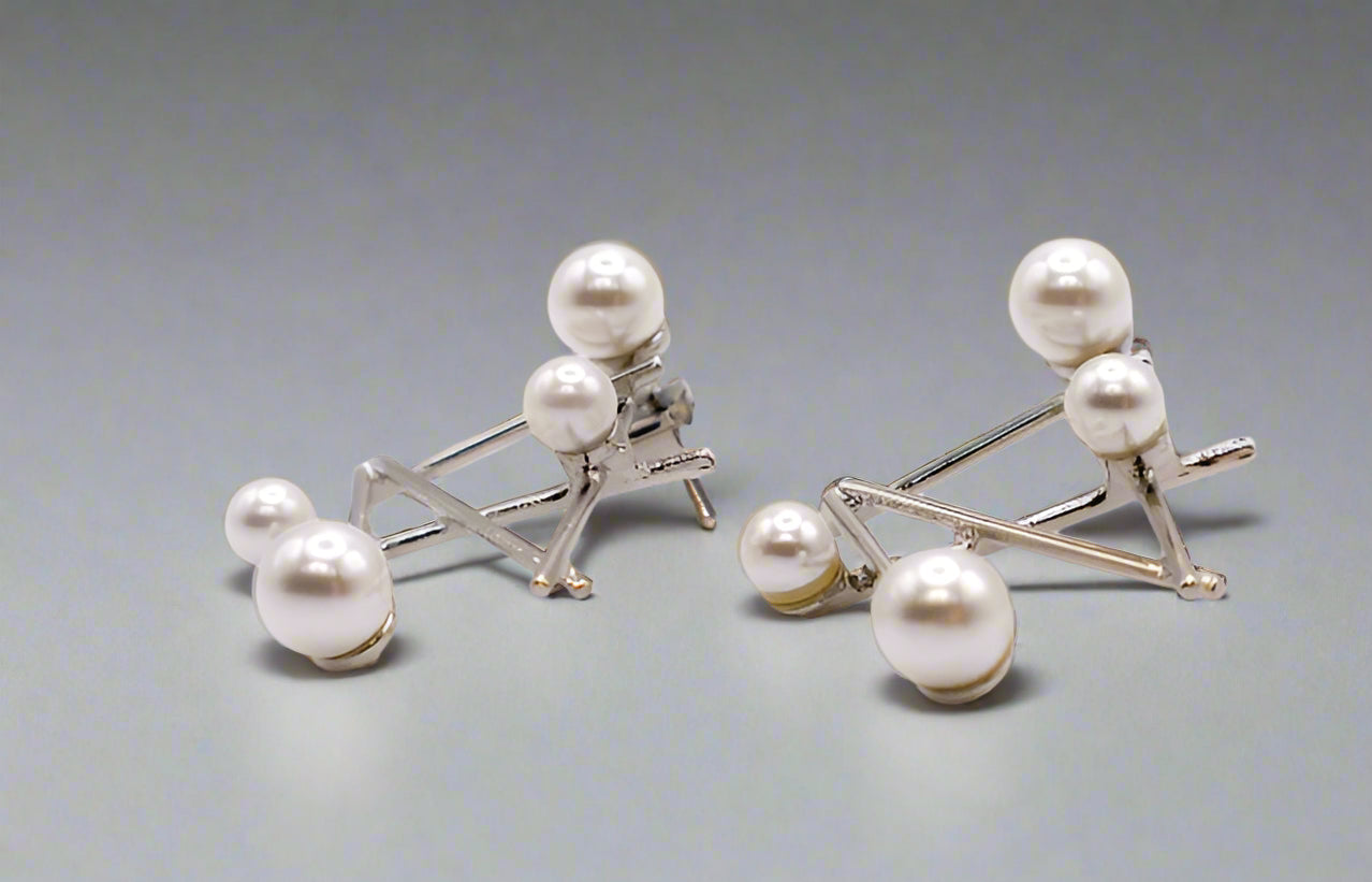 Pearlescent Futurista Earrings â€?Luxury Pearl Statement Earrings