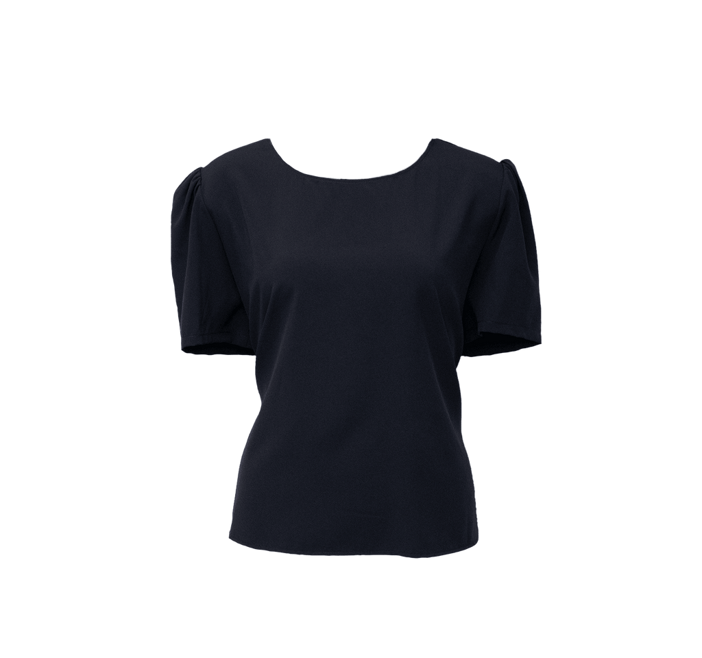 Elegance Round Neck Blouse in Black â€?Women's Elegant Top