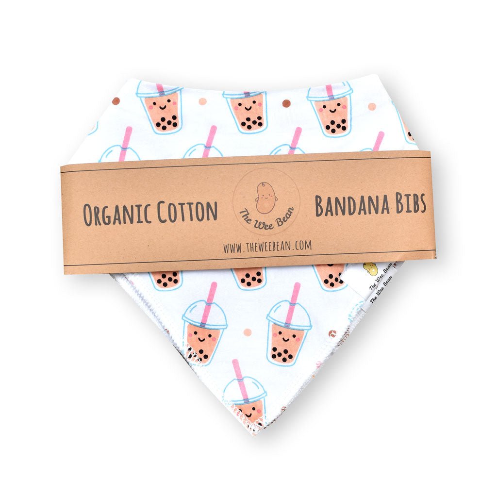 Organic Cotton Bandana Bibs 2pcs Set - Boba & Egg Waffle