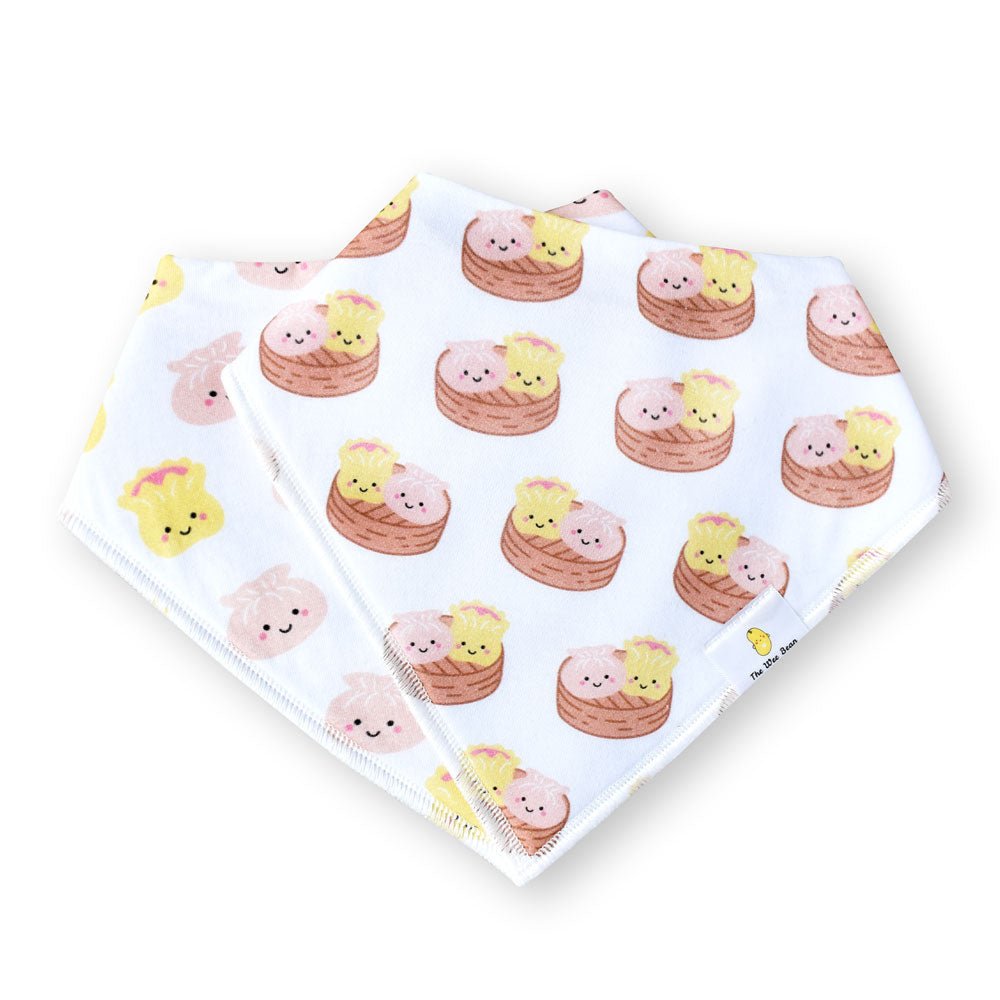 Organic Cotton Bandana Bibs 2pcs Set - Dim Sum Duo